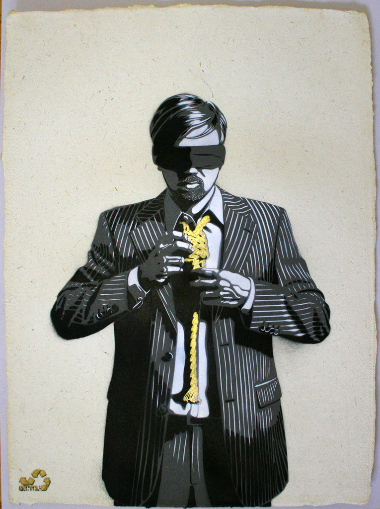 DECYCLE - Down to business (Gold Edition) - prettyportal artshop, limited edition prints, urban contemporary art, streetart