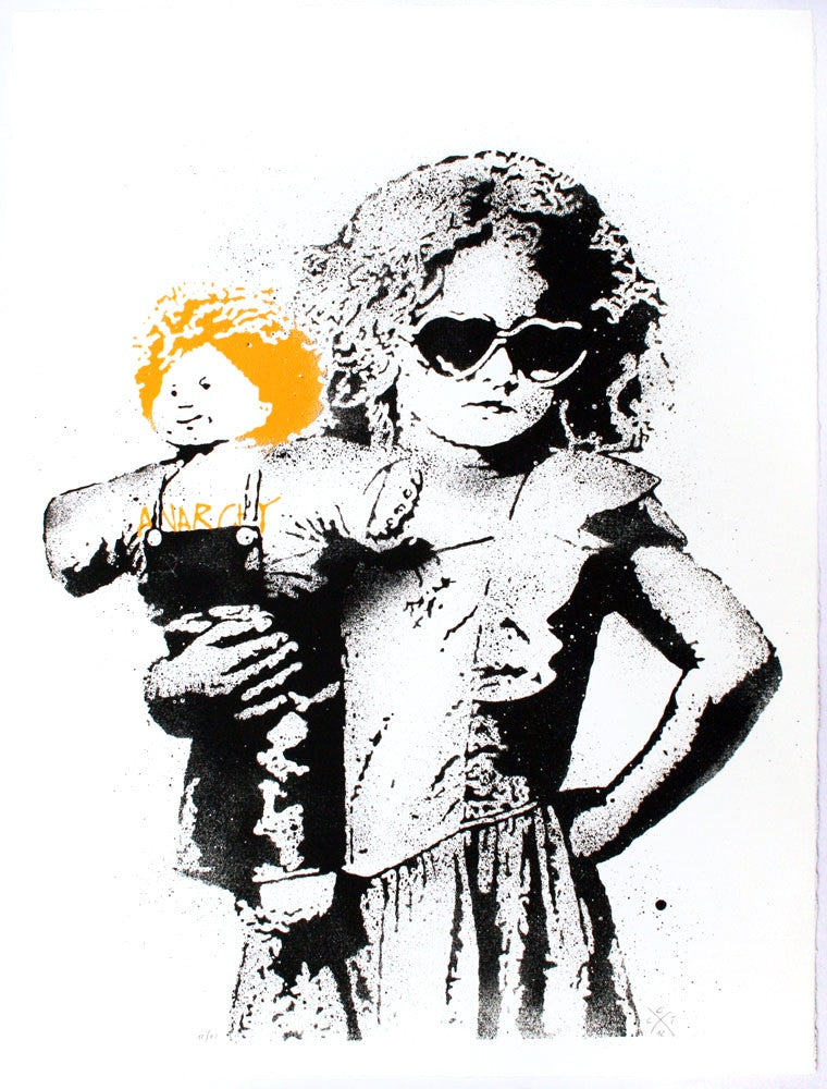 Dolled up (orange) - prettyportal artshop, limited edition prints, urban contemporary art, streetart