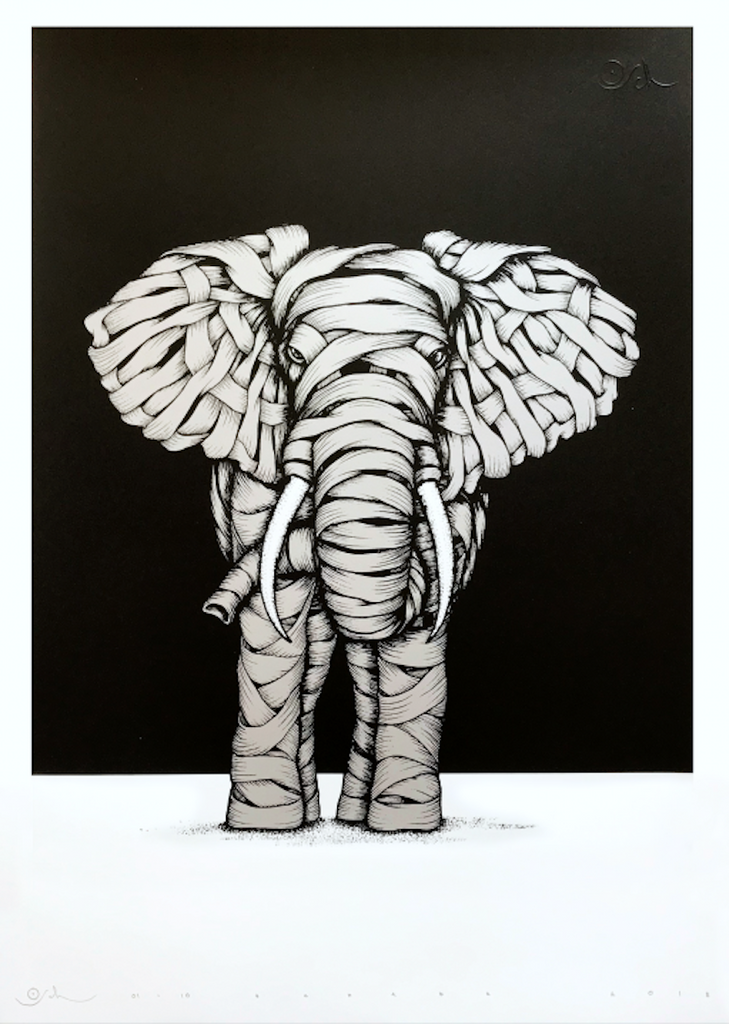 Otto Schade - Ribboned elephant (silver)